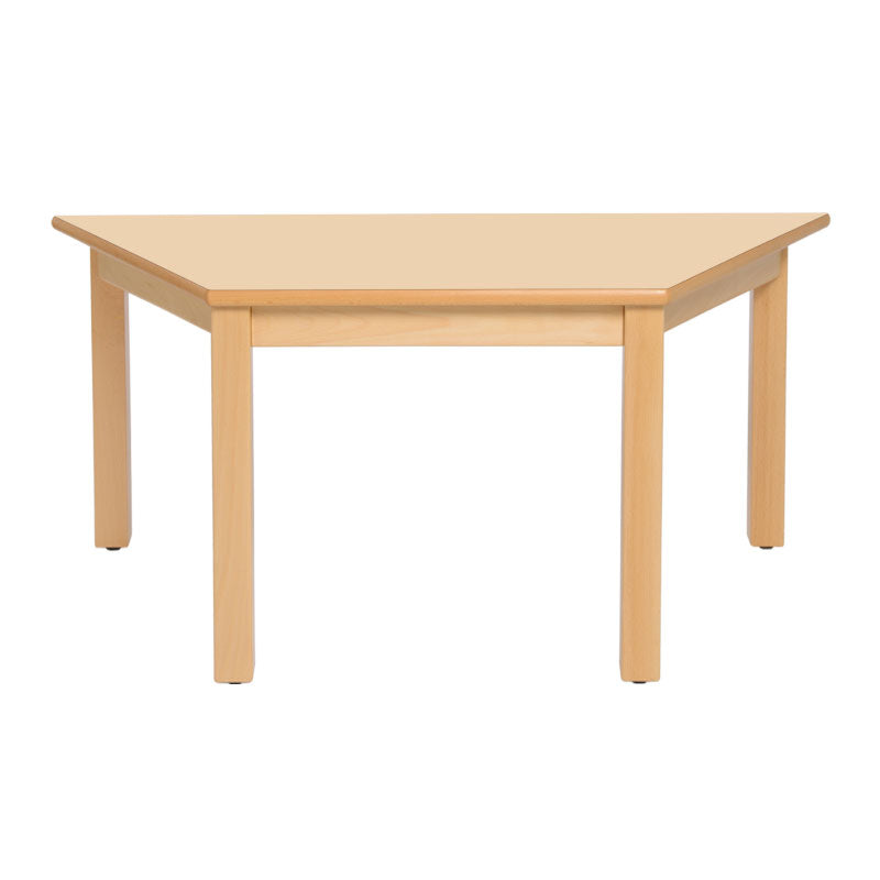 Mesa trapezoidal con patas de madera NE