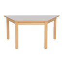 Mesa trapezoidal com pernas em madeira NE