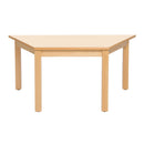 Mesa trapezoidal com pernas em madeira NE