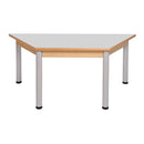 Mesa trapezoidal com pernas metálicas NE