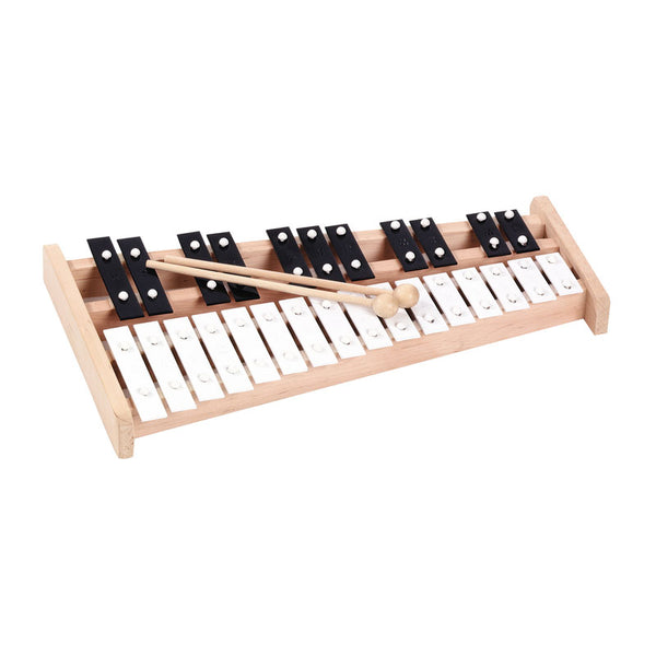 Metalofone soprano cromático com 27 barras e 2 baquetas (41cm)
