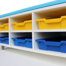 Assento com 8 compartimentos