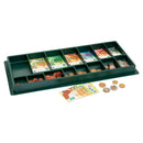 Set of 130 bills and 160 coins with organizer