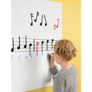 Conjunto de notas musicais magnéticas, pretas e vermelhas (240 peças)