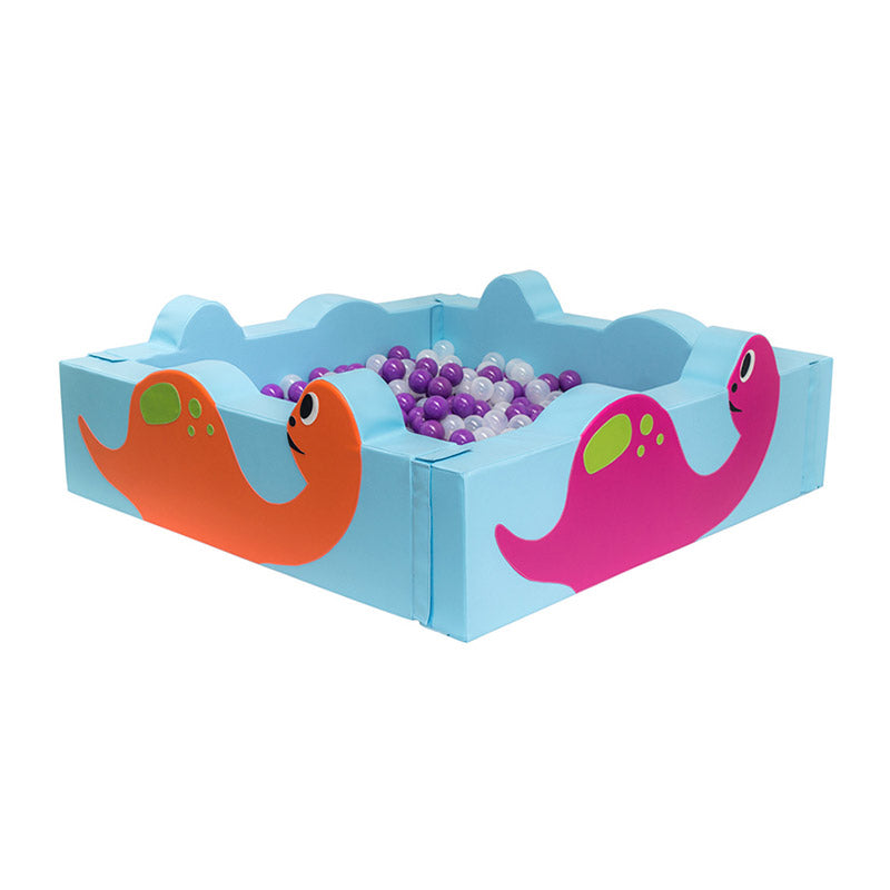 Piscina de bolas cuadrada con dinosaurios