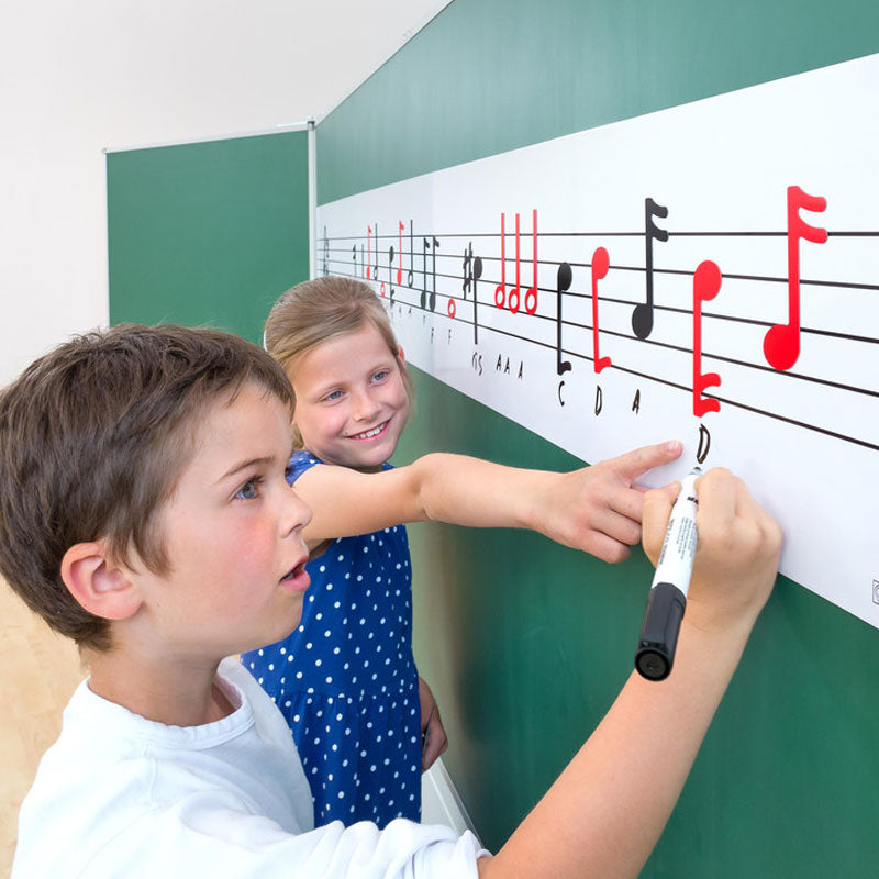 Bar with magnetic music sheet for use on a 195cm blackboard