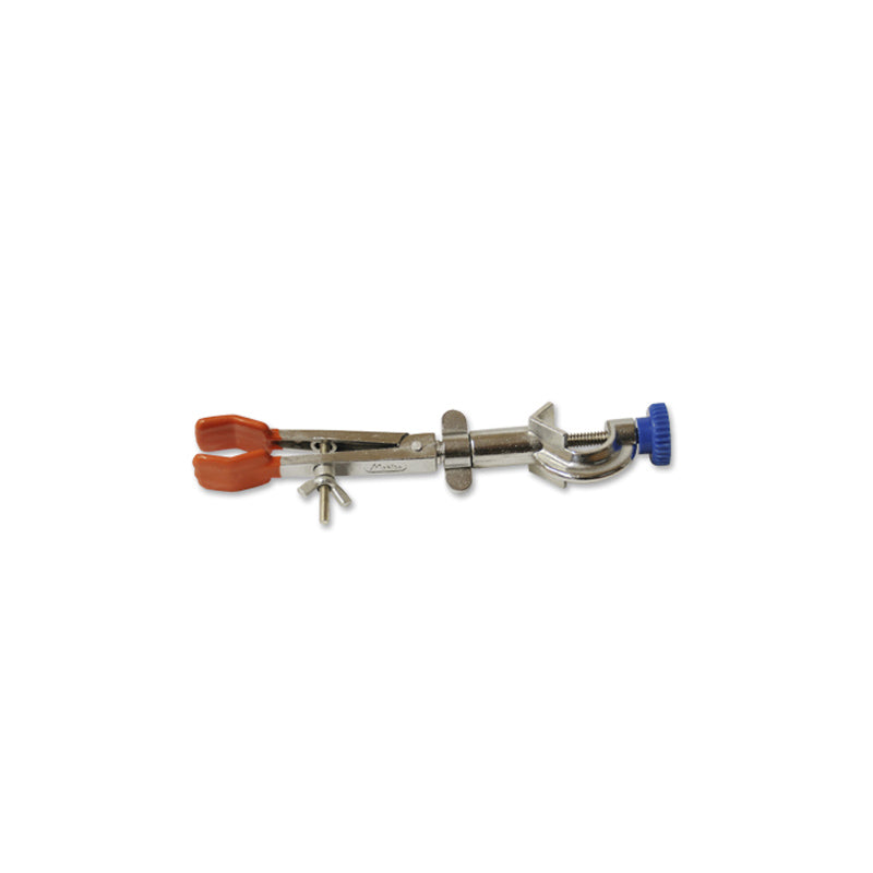 Abrazadera de 2 dedos para buretas y tubos con tuerca giratoria, 7-25 mm