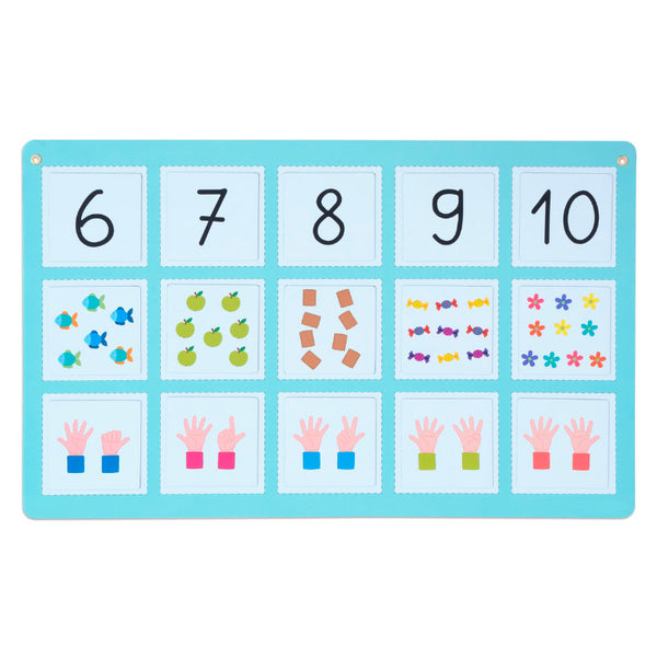Placas magnéticas com números, cores e imagens