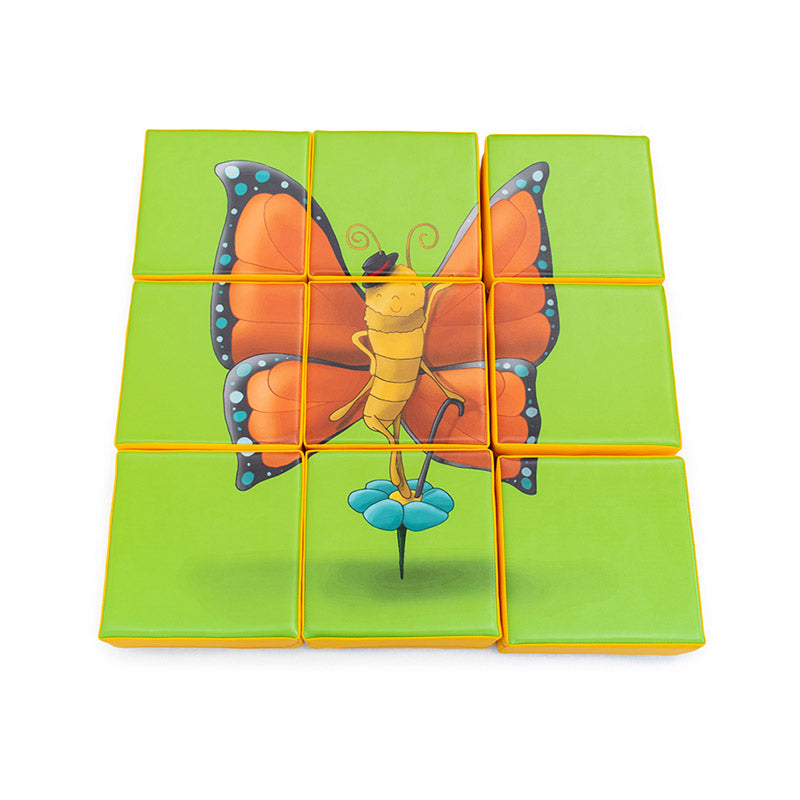 9-piece double-sided puzzle - Dragonfly and Butterfly
