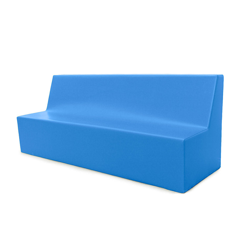 sofá recto triple azul 