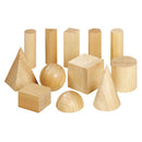 Conjunto de 12 sólidos geométricos em madeira