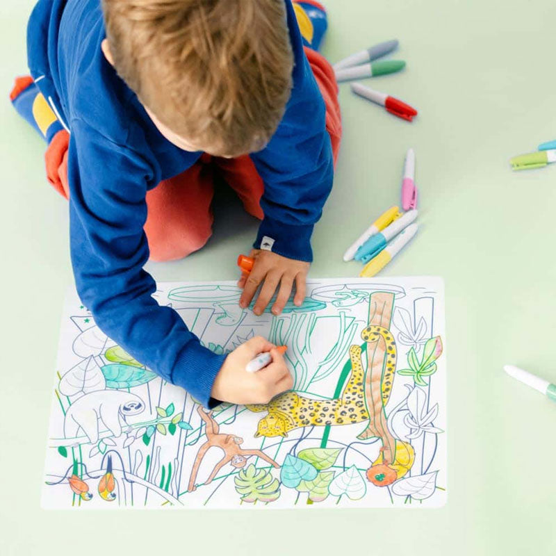 Tapete sustentável para colorir