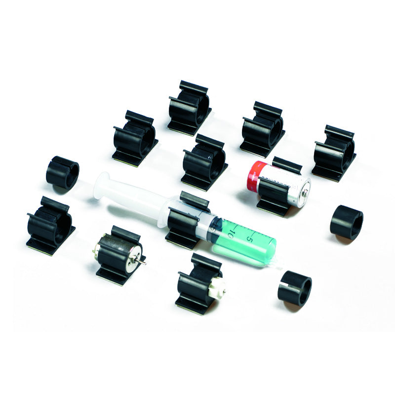 Juego de 10 portajeringas para jeringas de 19 a 25 mm.