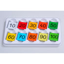 Quadro com 100 cartas coloridas magnéticas